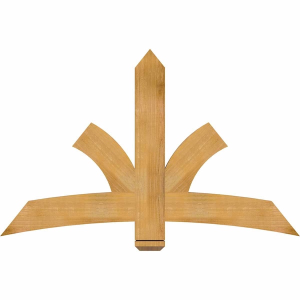 Ekena Millwork Davenport Rough Sawn Timber Gable Bracket, Western Red Cedar, 60"W x 38"H x 2"D x 6"F, 15/12 Pitch GBW060X38X0206DAV00RWR - main